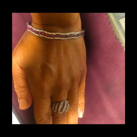 925 Silver White & Black Rhodium Gold Plated Set